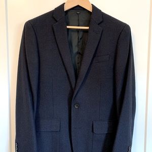 J. Crew Ludlow Navy Blue Wool-Blend Tweed Blazer
